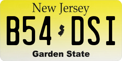 NJ license plate B54DSI