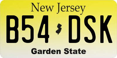 NJ license plate B54DSK