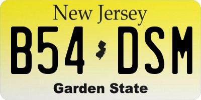 NJ license plate B54DSM