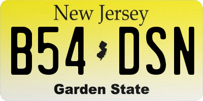 NJ license plate B54DSN