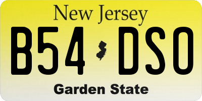 NJ license plate B54DSO