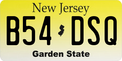 NJ license plate B54DSQ