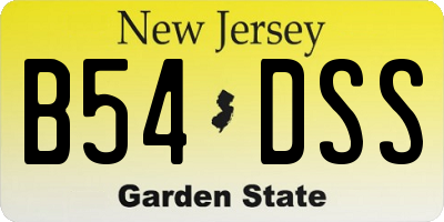 NJ license plate B54DSS