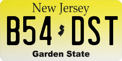 NJ license plate B54DST