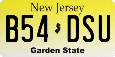 NJ license plate B54DSU