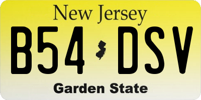 NJ license plate B54DSV