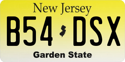 NJ license plate B54DSX