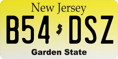NJ license plate B54DSZ