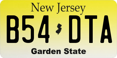 NJ license plate B54DTA