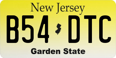 NJ license plate B54DTC
