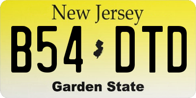 NJ license plate B54DTD