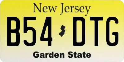 NJ license plate B54DTG