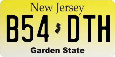 NJ license plate B54DTH