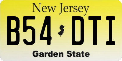 NJ license plate B54DTI