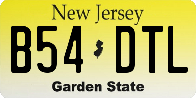 NJ license plate B54DTL