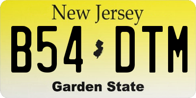 NJ license plate B54DTM