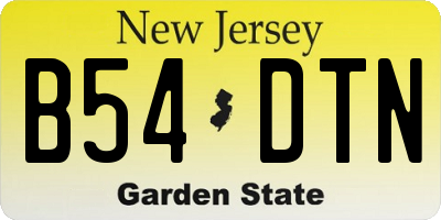 NJ license plate B54DTN