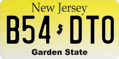 NJ license plate B54DTO