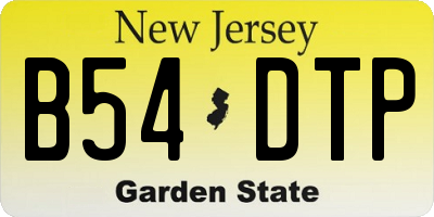 NJ license plate B54DTP