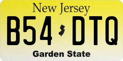 NJ license plate B54DTQ
