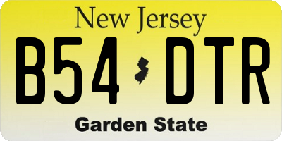 NJ license plate B54DTR