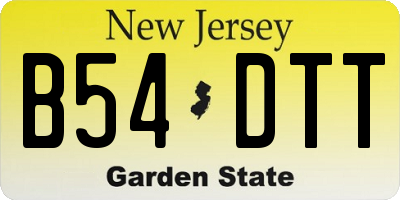 NJ license plate B54DTT