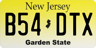 NJ license plate B54DTX