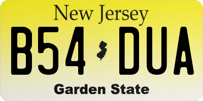 NJ license plate B54DUA