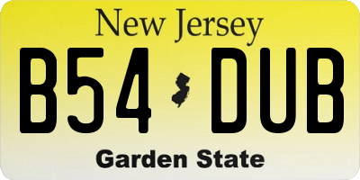 NJ license plate B54DUB