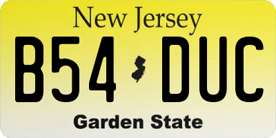 NJ license plate B54DUC