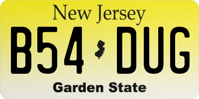 NJ license plate B54DUG