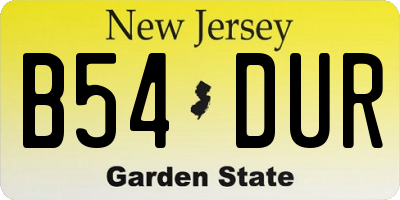 NJ license plate B54DUR