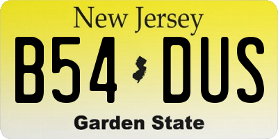 NJ license plate B54DUS