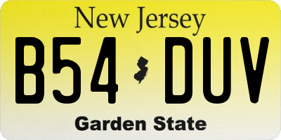 NJ license plate B54DUV