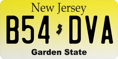 NJ license plate B54DVA