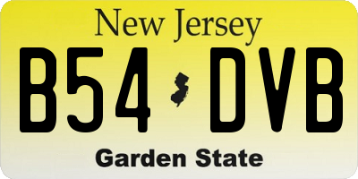 NJ license plate B54DVB