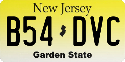 NJ license plate B54DVC