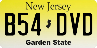 NJ license plate B54DVD