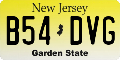 NJ license plate B54DVG