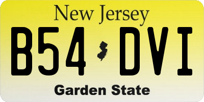 NJ license plate B54DVI