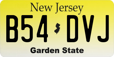 NJ license plate B54DVJ