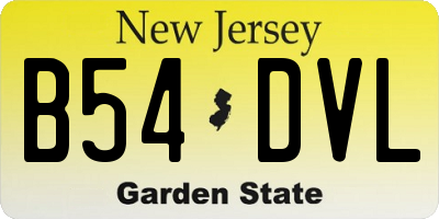 NJ license plate B54DVL