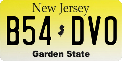 NJ license plate B54DVO