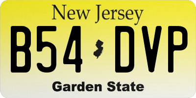 NJ license plate B54DVP