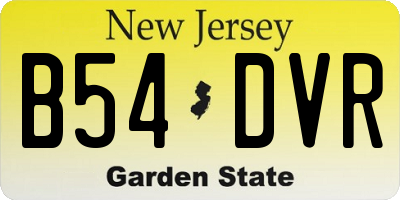 NJ license plate B54DVR