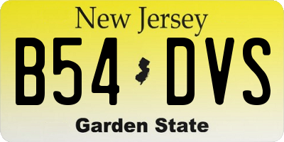 NJ license plate B54DVS