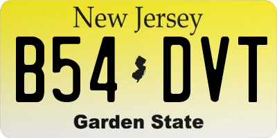 NJ license plate B54DVT