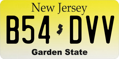 NJ license plate B54DVV