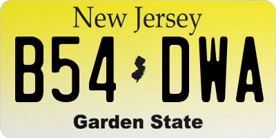 NJ license plate B54DWA