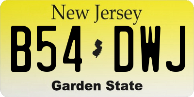 NJ license plate B54DWJ